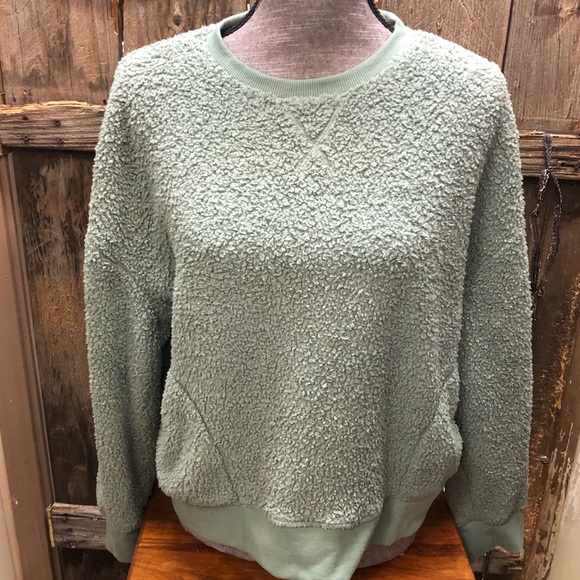 PINK Sherpa crew neck pullover - Picture 3 of 5